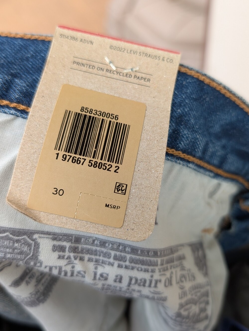 LEVI'S 501 Mid Thigh Denim Shorts Pleased To Meet You Denim NWT - Picture 4 of 7